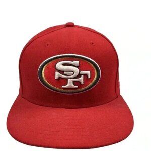 Authentic NFL New Era San Francisco 49ers 59Fifty Red Cap Sz 7 3/8